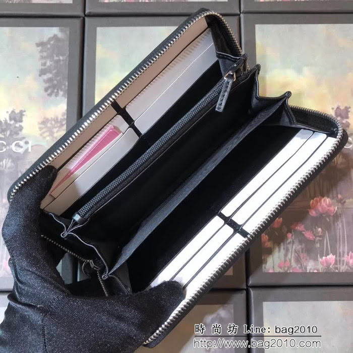 GUCCI古馳 最火爆款 官網同步 G家蜜蜂圖案拉鏈包系列 男士長錢包 451273 蜜蜂PVC WTG2041